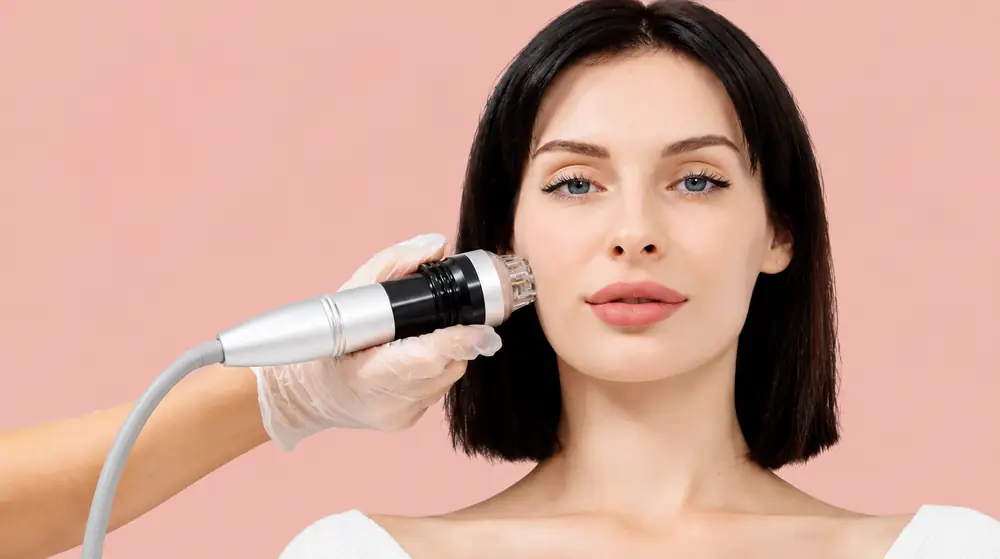 Woman receiving a laser skin treatment